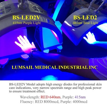China 415nm Wavelength Purple Light PDT LED Light Therapy Machine For Acne Treatment supplier
