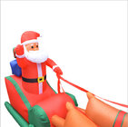 Christmas festival decoration two inflatable reindeer pull sled with santa claus
