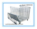 Folding rolling metal steel wire mesh warehouse storage cage