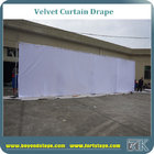 White velvet curtain drapes for car show portable stage backdrop with frame resistant  and 100% blackout