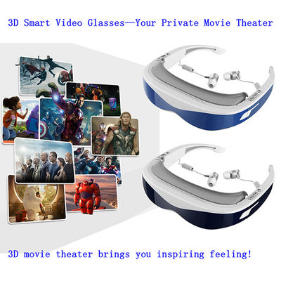 China 98&quot; Virtual Reality High Definition 1080P Virtual Screen with AV IN HDMI 3D Video Glasses supplier