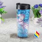 Reusable Cold Color Change Round Ball Shape 450ml Custom Plastic Cup With Straw