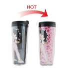 Promotion and Premiums Beehive Design Insulated Double Wall Plastic Cup with Straw