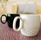Wholesale high quality drum shape golden handle black coffee mug ceramic mug