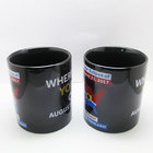 Custom Logo Printed Black Ceramic Magic Cup Color Changing Magic Mugs