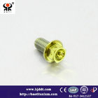 Titanium alloy screws BOLT GR5 TC4 DIN6921 M10 x 25 flange head for bike yellow color