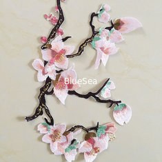 China Hot Fix Motif mangnolia  Embroidery Lace Flower for Cheongsam supplier