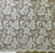 Apparel Accessories Mesh Based  Embroidery with Bead  Lace Fabric  Ivory Color supplier