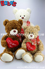 12"Dark Brown Stuffed Toy Plush Cuddly Bear With Red Ribbon And Heart Pillow
