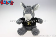 7.9"Customized Stuffed Grey Donkey Toy With Printing Logo T-shirt