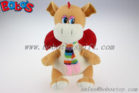 Lovely EN71 Approved Brown Plush Stuffed Dinosaur Toy With Scarf