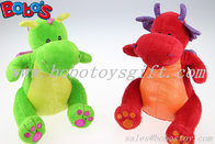 Hot Sale Soft Plush Red Dinosaur Toy With Purple Shiny Wings