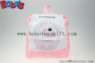 11.8"Pink White Children Backpack Has a Pattern of Bear Bos-1233/30cm