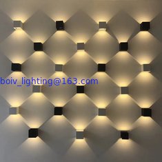 China Aluminum Cube Wall Lamos Can Make Outdoor And  Indoor 3W+3W Black Or White Color supplier