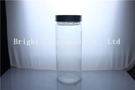 Custom tall glass candy jar with lid