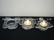 Romantic shape glass candle holder with love