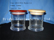 different size glass candle jars with wooden lid wholesale