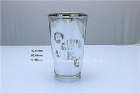 hot sale silver color glass candle holder, candle cup with laser logo wholesale