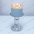 wedding decoration special design glass candle holder with glass stand