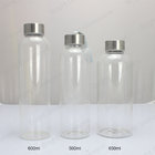500ml 550ml 650ml 750ml High borosilicate glass water bottle with lid