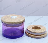 best design glass candle holder with wooden lid for wedding decorative