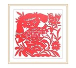 Chinese New Year Catch Bird Children Wall Decorection cut Painting