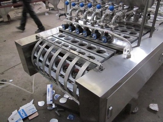 China Automatic water filling machine cup or plastic paper cup filling sealing machine for mineral water yogurt fruit jelly supplier