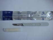 Disposable sterile surgical scalpel with plastic handle