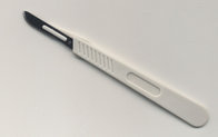 Disposable sterile surgical scalpel with plastic handle