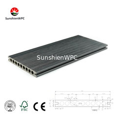 Sunshien WPC engineered flooring with co-extrusion decking 180H22 dark grey by pelletizer