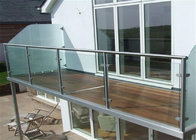 Stainless Steel Round Railing Frameless Glass Handrail Post glass Clamp Balustrade