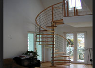 Professional customized Black made indoor solid wood steps stairs outdoor spiral staircase