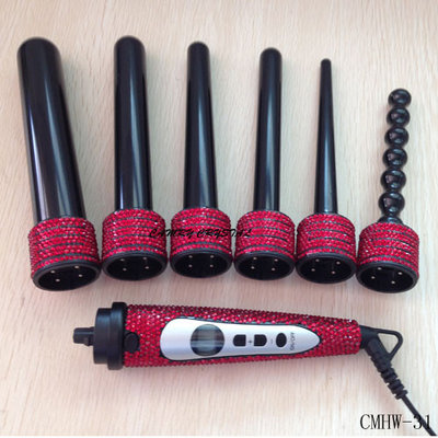Red Crystal 6 in 1 Hair curling Curler Set-Hair Styling Tools