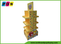 Double Sided Cardboard Floor Displays With 4 Shelves And Removable Header FL095