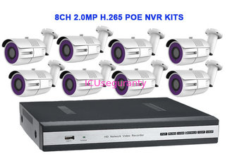 China 8CH 2.0MP H.265 POE NVR KITS With Waterproof Bullet IP IR Camera supplier