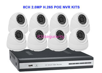 China 8CH 2.0MP H.265 POE NVR KITS With Dome IP IR Camera supplier
