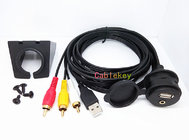 Waterproof Car Dash board Insulations Flush Mount Hdmi and 3RCA Extension Car Radio cable
