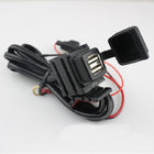 12V Motorcycle dual USB Charger Cable For iPad Phone Power System