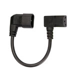 Short 20CM Double Right Angle IEC 3 Pole male to female angle Power cord