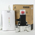 Gas leak alarm with shutoff valve and sound and light alarm for carbon monoxide for indoor