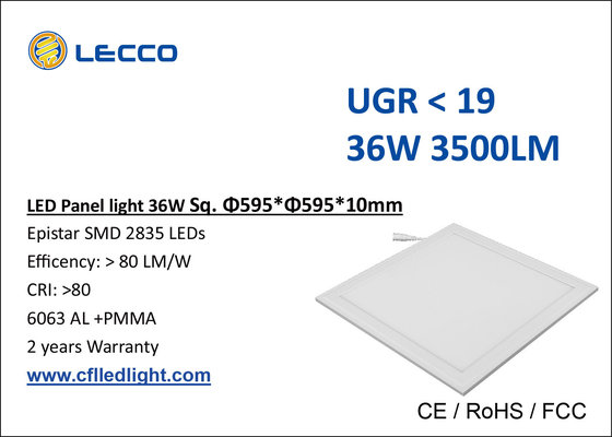 China Cool White Flat Panel LED Lights 3500LM , 600x600 Led Ceiling Panel Lights supplier