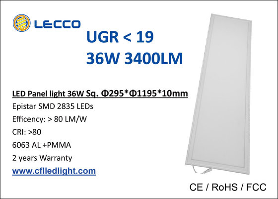 China Flat Led Kitchen Ceiling Lights 36 Watt ,  Led Drop Ceiling Light Panels 3400 LM supplier