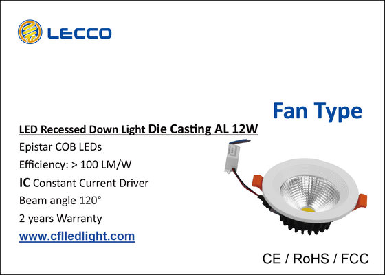 China SDCM &lt; 3 LED Recessed Downlight For Home / Kitchen 1200LM COB / Epistar LED Chip supplier