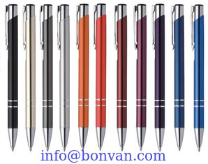 China aluminum oxidation ball pen, pusher style metallic barrel pen,can be lasered supplier