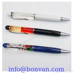 China liquid floating pen,3D floater metal pen, promotional floating pen supplier