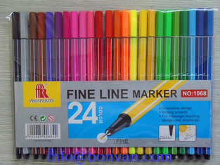 China 24 colors fineliner pen set,24pcs pack pvc bag fine liner pen set,gift pen set supplier
