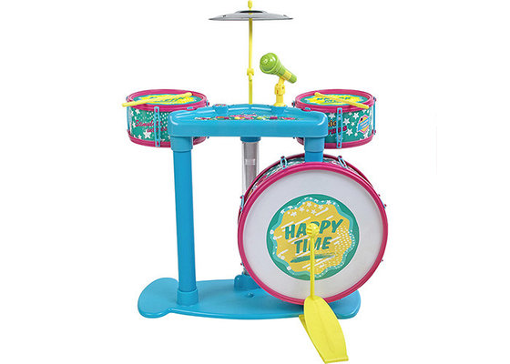 China Colorful Kids Musical Instrument Toys Jazz Drums With Cymbal And Microphone supplier
