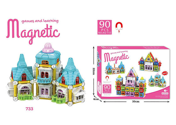 China 90 Pcs DIY Assemble Magetic Children's Plastic Building Blocks Multicolor Non - Toxic supplier