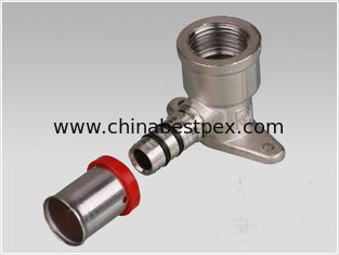 press fitting wall elbow with plate for PEX-AL-PEX pipe