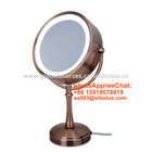 7 inch makeup mirror with LED light/7" portable standing mirror stand mirror with hand held (black)